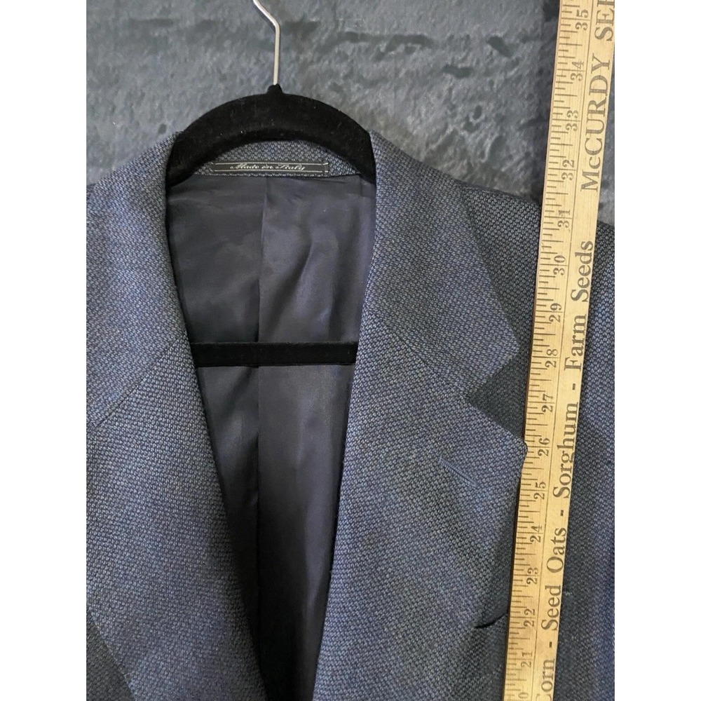 Syd Jerome Blazer‎ Mens 42R Gray Blue Wool Made in Italy Zegna Cloth Sport Coat - Picture 2 of 16